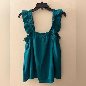LuLaRoe Teal Ruffle Tank Top